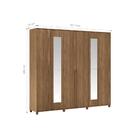 Conjunto Guarda Roupa Com Espelho E Cômoda Kansas Jatobá