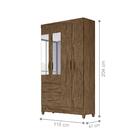 Conjunto Guarda Roupa Com Espelho E Cômoda Petra Castanho Woo