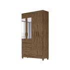 Conjunto Guarda Roupa Com Espelho E Cômoda Petra Castanho Woo