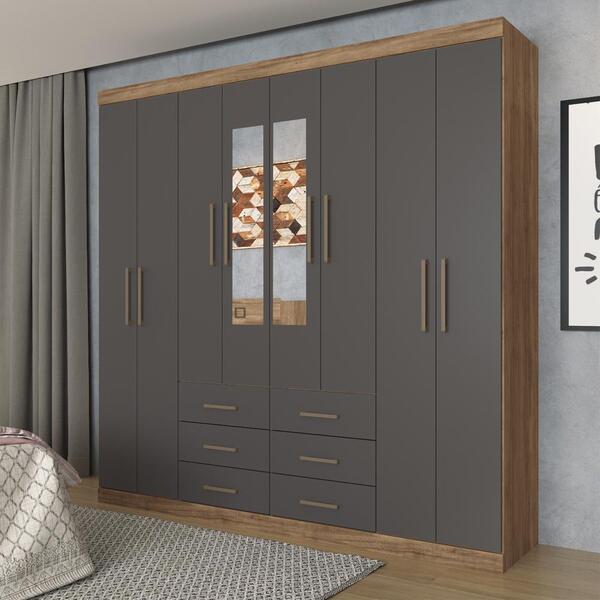 Conjunto Guarda Roupa Com Espelho E Cômoda Sapateira Colorado