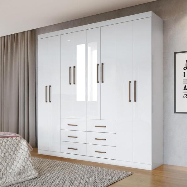 Conjunto Guarda Roupa Com Espelho E Cômoda Sapateira Colorado