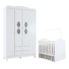 Conjunto Guarda-roupa E Berço Detroit Branco Acetinado