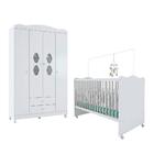 Conjunto Guarda Roupa E Berço Mini Cama Rennes Branco Com Col