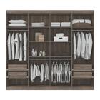 Conjunto Guarda Roupa E Cabeceira Alan Castanha Off-white