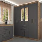 Conjunto Guarda Roupa E Cabeceira Casal Cambridge Atacama Gra