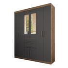 Conjunto Guarda Roupa E Cabeceira Casal Cambridge Atacama Gra