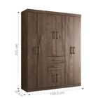 Conjunto Guarda Roupa E Cabeceira Casal Cambridge Ébano