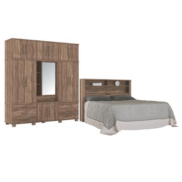 Conjunto Guarda Roupa E Cabeceira Diana Atacama