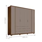 Conjunto Guarda Roupa E Cabeceira Namibe Fendi Havana