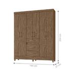 Conjunto Guarda Roupa E Cabeceira Phuket Castanho Wood