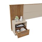 Conjunto Guarda Roupa E Cabeceira Ripados Conda Buriti Off Wh