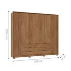 Conjunto Guarda Roupa E Cabeceira Ripados Conda Buriti Off Wh