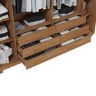 Conjunto Guarda Roupa E Cabeceira Ripados Conda Buriti Off Wh