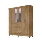 Conjunto Guarda Roupa E Cabeceira Sancho Com Espelho Freijó C