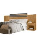 Conjunto Guarda Roupa E Cabeceira Sancho Freijó Cinza