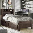 Conjunto Guarda Roupa E Cama Com Gavetas Aurora Ébano