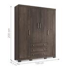 Conjunto Guarda Roupa E Cama Com Gavetas Moon Ébano