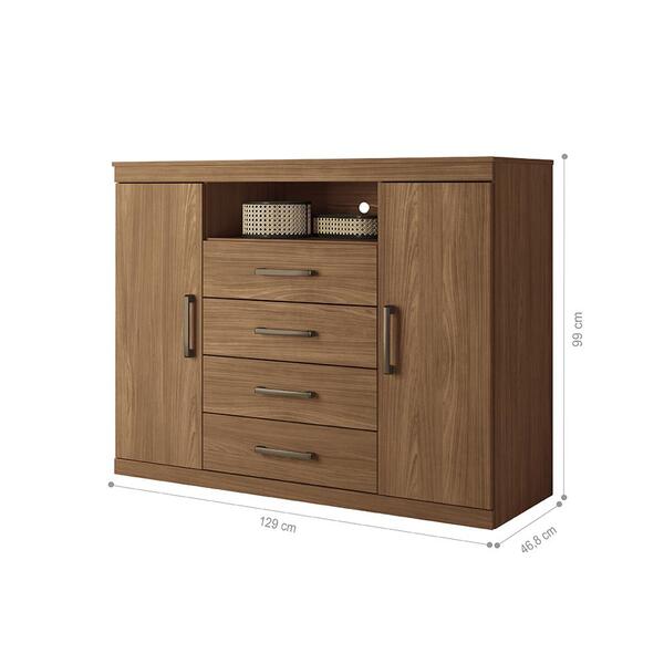 Conjunto Guarda Roupa E Cômoda Alan Jatobá