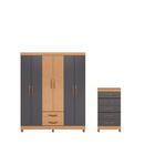 Conjunto Guarda Roupa E Cômoda Barcelos Freijó Titanium