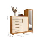 Conjunto Guarda Roupa E Cômoda Borgo Carvalho Grife Off White