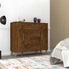 Conjunto Guarda Roupa E Cômoda Brighton Imbuia Rústico