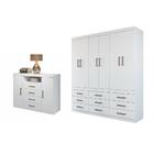 Conjunto Guarda Roupa E Cômoda Casal Ankara Branco