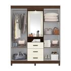 Conjunto Guarda Roupa E Cômoda Cedro Off White