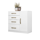 Conjunto Guarda Roupa E Cômoda Dalmácia Branco