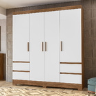 Conjunto Guarda Roupa E Cômoda Dalmácia Naturale Branco