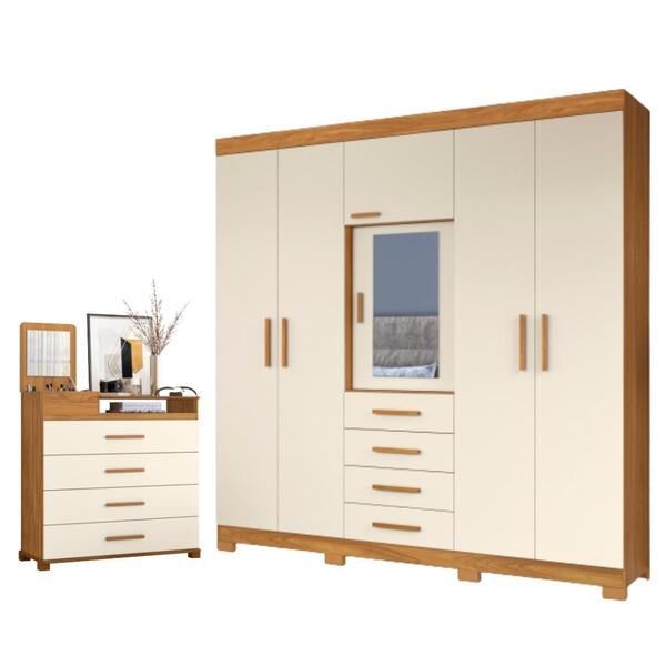 Conjunto Guarda Roupa E Cômoda Dan Carvalho Grife Off White