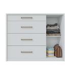 Conjunto Guarda Roupa E Cômoda Desayuno Branco Fosco