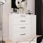 Conjunto Guarda Roupa E Cômoda Desayuno Branco Fosco