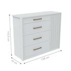 Conjunto Guarda Roupa E Cômoda Desayuno Branco Fosco