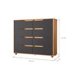 Conjunto Guarda Roupa E Cômoda Dubai Freijó Titanium