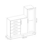 Conjunto Guarda Roupa E Cômoda Emma Cedro Off White