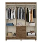 Conjunto Guarda Roupa E Cômoda Filipinas Castanho Wood Avelã
