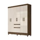 Conjunto Guarda Roupa E Cômoda Filipinas Castanho Wood Baunil