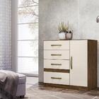 Conjunto Guarda Roupa E Cômoda Filipinas Castanho Wood Baunil