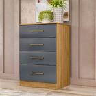 Conjunto Guarda Roupa E Cômoda Gokyo Freijó Cinza