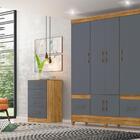 Conjunto Guarda Roupa E Cômoda Gokyo Freijó Cinza