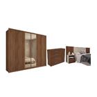 Conjunto Guarda Roupa E Cômoda Júpiter Havana