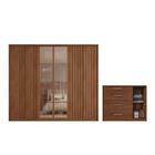 Conjunto Guarda Roupa E Cômoda Libra Havana