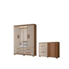 Conjunto Guarda Roupa E Comoda Los Angeles Carvarlho Fendi