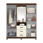 Conjunto Guarda Roupa E Cômoda Luna Cedro Off White