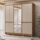 Conjunto Guarda Roupa E Comoda Maunee Carvalho Fendi