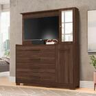 Conjunto Guarda Roupa E Cômoda Miller Cedro Off White