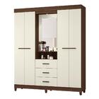 Conjunto Guarda Roupa E Cômoda Miller Cedro Off White