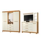 Conjunto Guarda Roupa E Cômoda Miller Off White