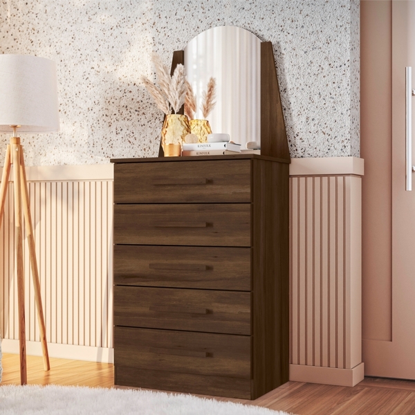 Conjunto Guarda Roupa E Cômoda Orfeu Cedro Off White