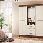 Conjunto Guarda Roupa E Cômoda Orfeu Cedro Off White